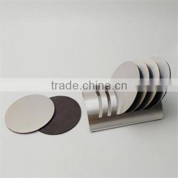 Promotion round shape stainless steel cup coaster for bar