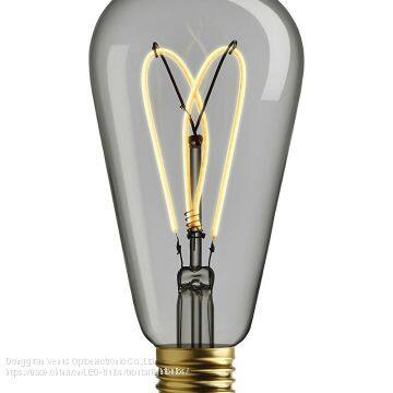 LED Edison Bulb ST64 Curved Vintage Style 2w Equivalent Fully Dimmable photo-4