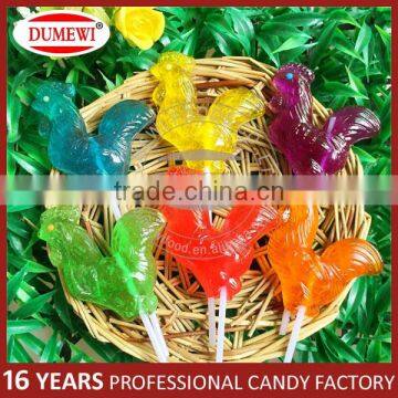 Halal Handmade Animal Shape Hard Candy Cock Shape Lollipop Candy