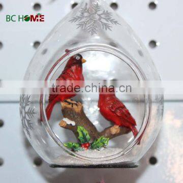 2015 personalized resin figurine inside clear glass christmas ball