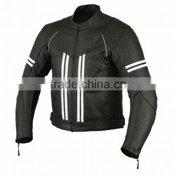 Leather Motorbike Jacket with straps design