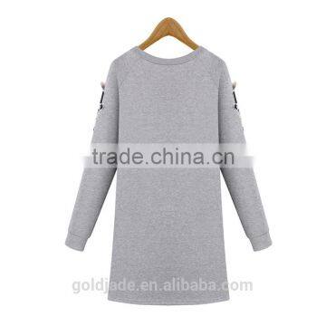 Comfort Fashion Dresses 2016 Women Wholesale Clothing Plain Fleece Lining Dress For Women photo-3