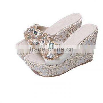 2017 Summer Style, New Style Sandals, Beaded Shoes, Lace, Lace, Chains, Beach, Rhinestone Slippers, Women photo-3