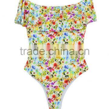 Ladies Fashion Big Ruffle Without Strap One-piece Swimwear photo-4
