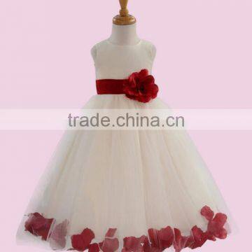 2016 New Arrival Lace Flower Kids Dress Baby Girl Party Dress With Rose Detail Princess Wedding Dress For Children photo-5