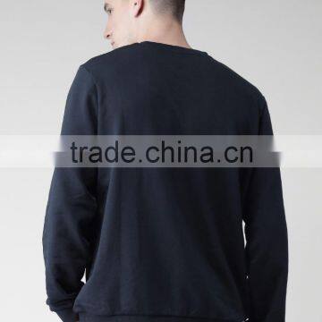 Autumn Style New Look Navy Sweatshirt Round Neck Long Sleeves Brushed Fleece Lined Sweater 80% Cotton 20% Polyester Sweaters photo-4
