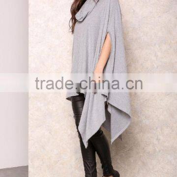 MGOO Popular Cheap Price Grey Poncho Tops Loose Oversizes Heather Cowy Fleecey Women Clothing Manufacturer photo-2