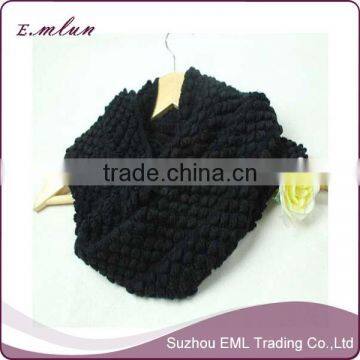 Fashion good quality black knitted winter scarf