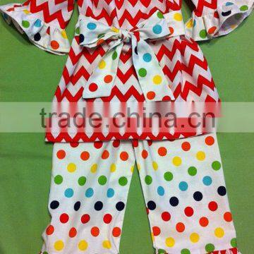 Christmas Clothing Sets Baby Girls Candy Top Pants Sets Kids Chevron Christmas Boutique Outfits photo-2