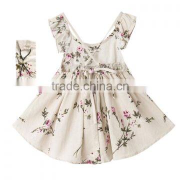 Vintage Flower Dress Summer New Arrival Clothes Baby Girl Frock Designs photo-2