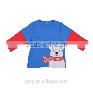 2017 Newborn Baby Boy Unique Applique Long Sleeve T-shirt With Red Pant photo-3