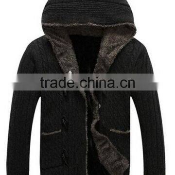 Button Down Pattern Sweater Jersey Heavy Knit Cardigan Man photo-4