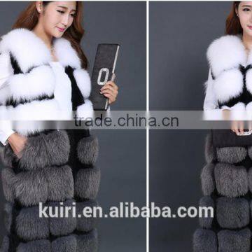 High-grade Genuine Fox Fur Vest Real Fox Fur Long Gilet Fashion Fur Winter Coat for Women photo-6