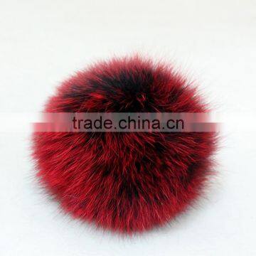 Myfur Genuine Fox Fur Pompoms with Snow Top Red Fox Fur Ball Accessory