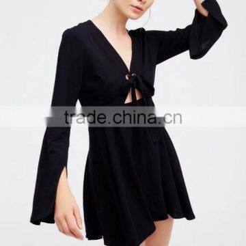 Runwaylover 154 Europe Style 2017 Ladies Sexy Deep V-Neck Casual Dress photo-2