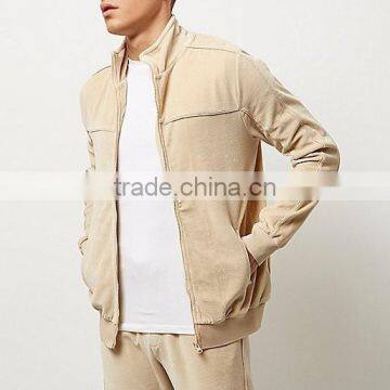 Men's Camel Velour Track Jacket photo-3