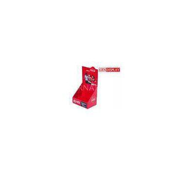 Retail Paper Counter Top Display Stands Red / Purple For Cola , Drinks