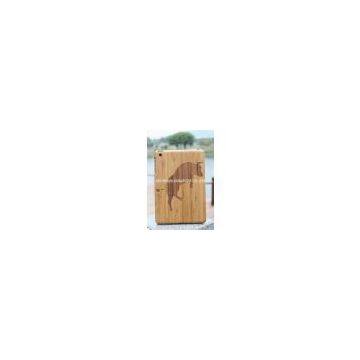 Bamboo wood ipad MINI case carved with customized pattern