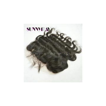 Stock 7A Grade Natural Color Malaysian Virgin Hair Body Wave Silk Base Lace Frontal Closure With Baby Hair