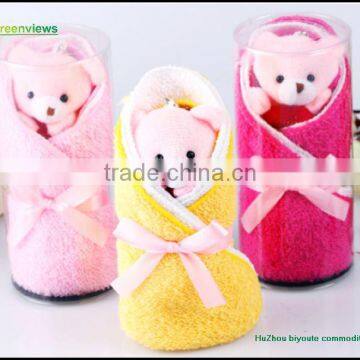 Girl Friend Lovely Pink Bear Cake Towel Gift Wedding Gift Bear Design Wedding Cute Cake Towel Gift Towel photo-4