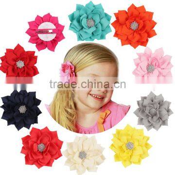 The new hot hair multilayer diamond corner Playhouse lotus leaf flower hairpin 13 color optional