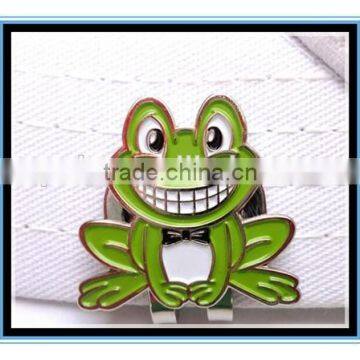 2015 fashion cute green frog magnetic golf ball marker &magnetic hat clip