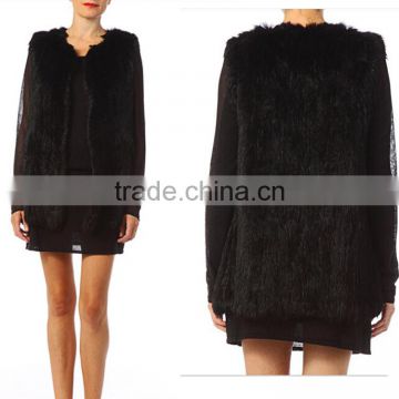 YR305 Basic Style Top Quality Thick Knit Rabbit Fur Vest Lots of colors