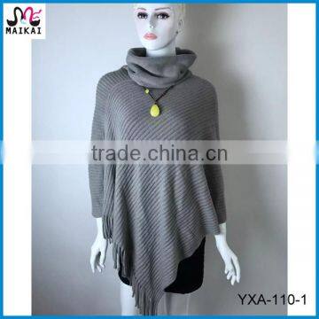 Wholesale new fashion woman acrylic poncho ladies shawl