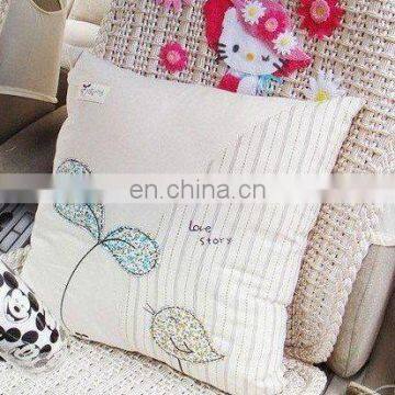 cushion cover with appliqued flower ,bird shape