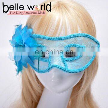 Fancy Dress Party Cloth Yarn Translucent Lace Brought Feather Flowers and a Half Face Eye Masks photo-3