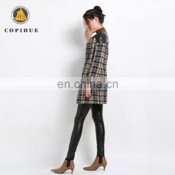 China Manufacturer Cheap Pu Ladies Long Coat Design