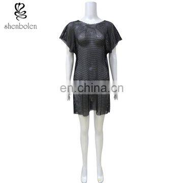 CH314 Summer Hot Womens Sexy Beach Wear Mesh Cover Up Dresses