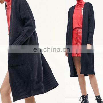 Classic Black Long line women cardigan 2017