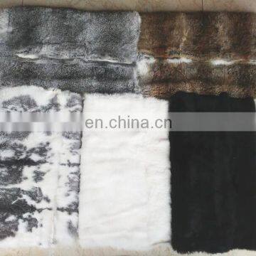 Factory wholesale customized size thick and soft real rabbit fur skin blanket