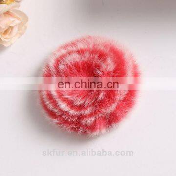 Factory Wholesale Customizable Rabbit or Rex Rabbit Fur Flowers photo-4