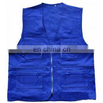 15% cotton 85% polyester multifunctional pockets fishing vest