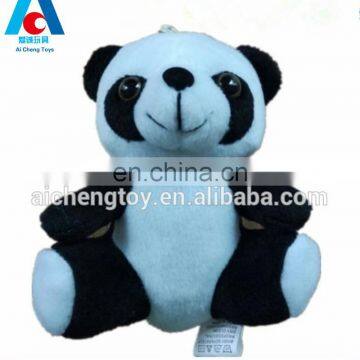 Factory wholesale in stock panda keychain plush toy animal with clothing