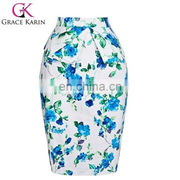 Grace Karin Occident Sexy Women Short Cherry Vintage Retro Printed Cotton Wrap Around Skirt CL008928-5