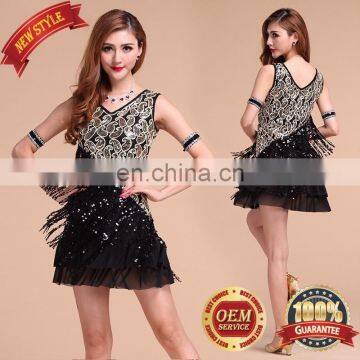 BestDance dance dress latin Tassel Sequin Fringe Flapper Dress