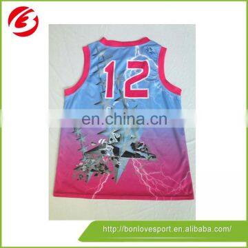 cheap Fashionable Sublimated Basketball Jersey Design OEM