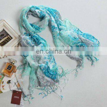 newest fashion trend ladies' printed viscose cotton scarf (NV-01081002)