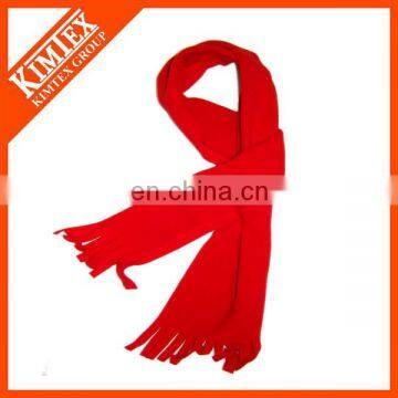 Wholesale red promotional polar fleece scarf