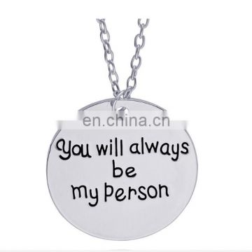 Jewelry 2pcs/set YOU ARE MY PERSON Anchor Pendant tag Necklace you will always be my person Jewelry couple for Valentine's gifts