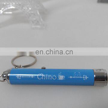 Popular 13*1.2CM pvc led custom keychain with image projection