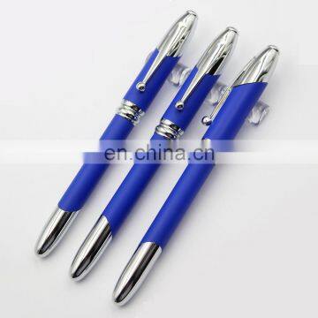 blue rubberized metal barrel hot sale premier similar to mont blank style roller pen