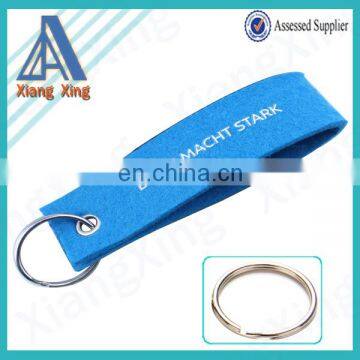 Factory supplies eco-friendly felt key chain lanyard with eyelet&split ring