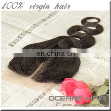 Top quality unprocessed wholesale7A virgin peruvian hair bundles with lace closure middle way part closure