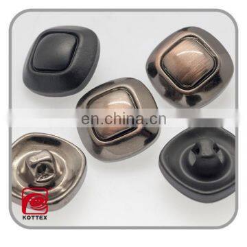 Factory square UV plathing plastic leather buttons for coats