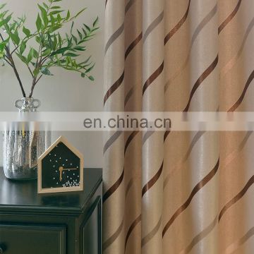 Suede fabric grommet top jacquard 75%blackout strip curtain