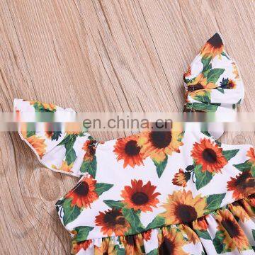 New Arrival Summer Toddler Kids Clothes Baby Girls Sunflower Tops Dress Pants Shorts Outfit Set Drop Shipping photo-3